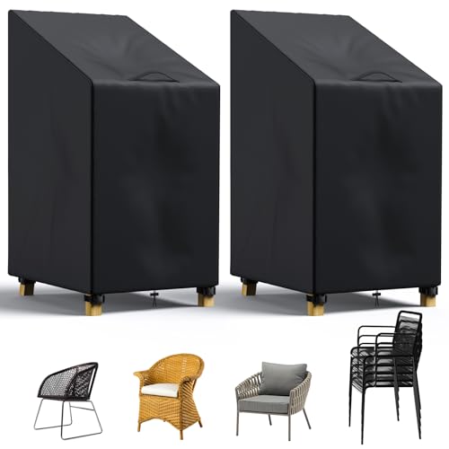 Housse de chaise de jardin empilable bâche terrasse balcon imperméable - 2