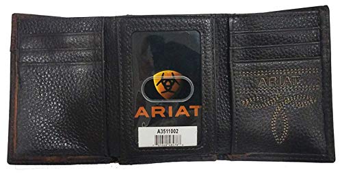 Custom Texas Seal Brown Premium Shield Tri-fold Leather Wallet2