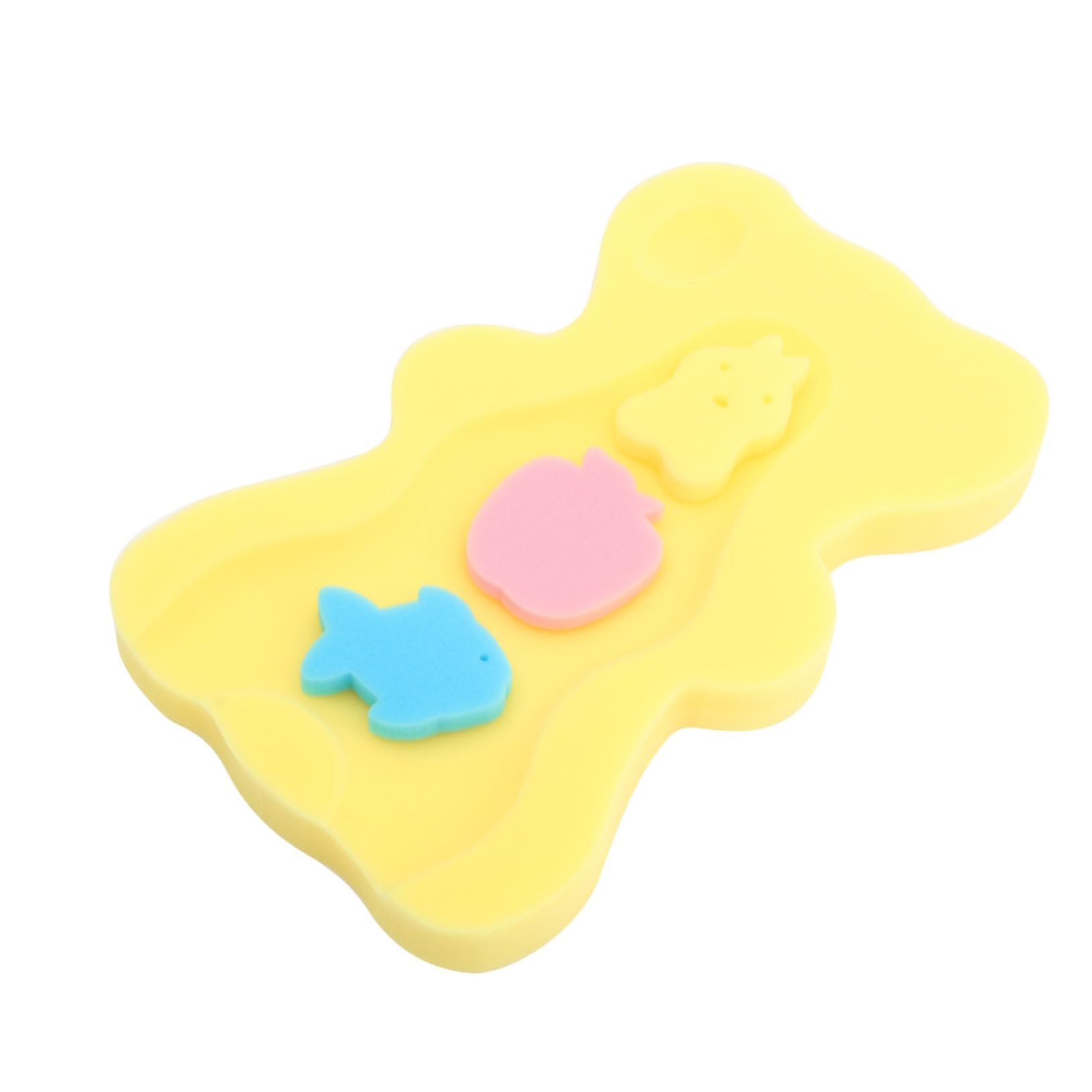 CIMAXIC Infant Bath Sponge Pad Bath Mat for Newborn Soft Water Mat Skid-Resistant Sponge Cartoon Bear Shape