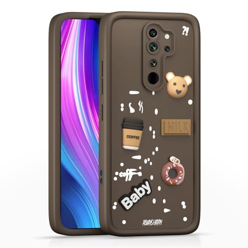 Image of Bintage Ball Bear| Donut| Milk Cake| Baby| Coffee Rubber Case Full Body & Camera Protection Back Cover Compatible for REDMI Note 8 Pro - Brown