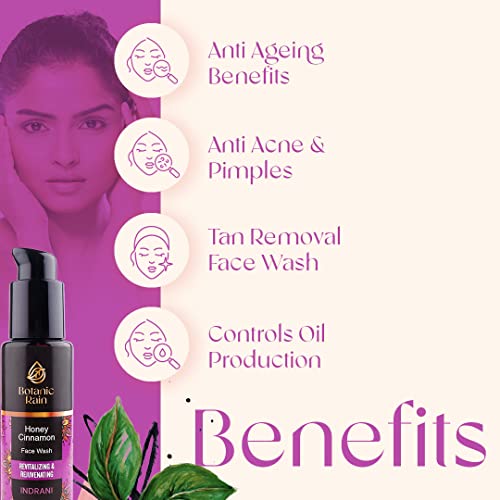 Botanic Rain Natural Face Wash With Honey & Cinnamon For All Types Of Skin, Gentle Foaming Hydrating Ayurvedic Organic Facewash, Anti-Aging Facial Cleanser - 3.38 Ounces … #TOP3