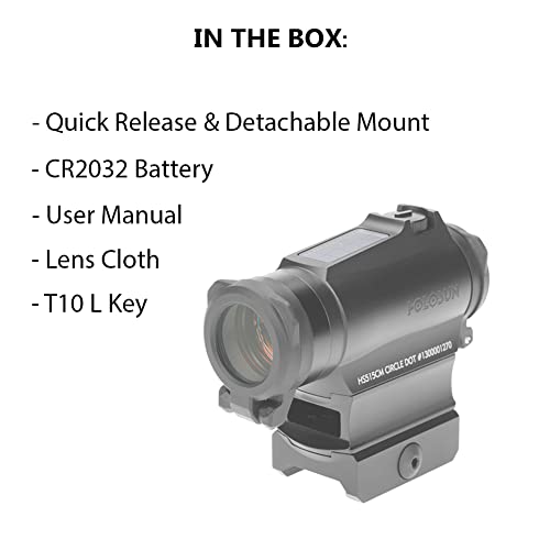 Image of HOLOSUN HS515CM Red 2 MOA Dot & 65 MOA Circle Micro Sight for Rifle - Solar /Battery Super LED Sight with Multiple Reticle System & 12 Brightness Settings
