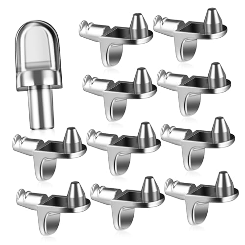 TOBBOMEY 40 piezas Soportes para Estantes Forma Unidades de Aleación de Zinc Resistentes para Muebles Armarios Estanterías y Librerías Fijación Segura para Baldas y Valdas Cocina y Oficina
