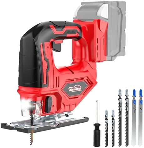 Cordless Jig Saw Compatible with Milwaukee 18V Battery, 2900RPM Max Motor, 0��-45�� Bevel Cuts, 3-Position Orbital Setting for Straight/Curve/Circle(Wood/Metal/PVC), Variable Speed, Jigsaw w/LED Light