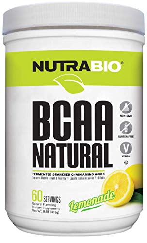NutraBio BCAA Natural Powder - 60 Servings (Lemonade)