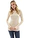 PattyBoutik Women’s Cotton Blend Crewneck Cable Knit Sweater (Heather Beige M)