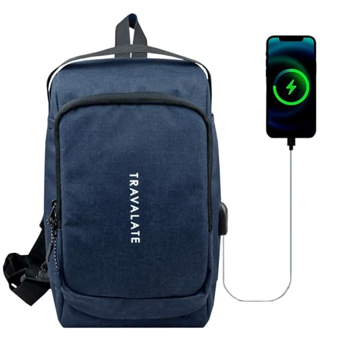 Image of TRAVALATE CrossVent S01 Slim Unisex Crossbody Sling Bag Chest Backpack Shoulder Bag Travel Sling bag with USB Port- Anti-Theft Bag