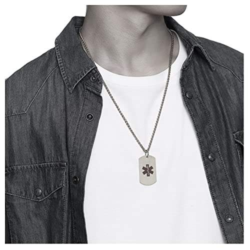 prana ustomize,Medical Alert ID Dog Tag Stainless Steel Necklace Women/Men Medical Emergency Identification2