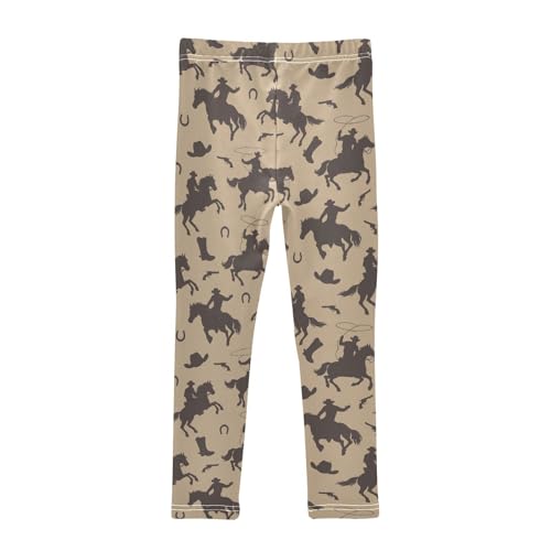 Girls Basic Leggings Baby Girls Pants Western Cowboy Soft Footless Stretchy Tights Pants 4-10Y2