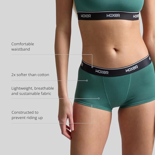 Image of Woxer Womens Boxer Briefs Underwear - Ultra Short Boyshorts Panties, Modal Fabric, Chafe-Free, Boxers for Sleep & Gym