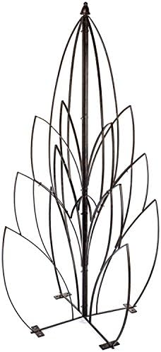 H Potter Garden Lotus Bud Trellis for Climbing Plants Wrought Iron Metal Obelisk for Patio Deck Flowers Weather Resistant Yard Art