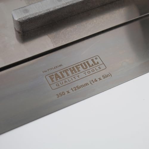 Faithfull FAIPTFLEX14C Flex Finishing Trowel, High-Grade Stainless Steel Plastering Hand Tool with Ergonomic Cork Handle - 350mm (14”) - Image 3