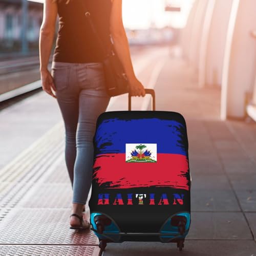 Travel Luggage Cover Vintage Haiti Haitian Flag Fashion Washable Baggage Suitcase Protector Fit For Luggage Medium 7