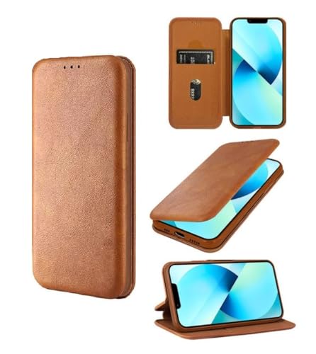 Image of WHITBULL PU Leather Magnetic Premium Flip Cover with 2 Card Slot Compatible with Motorola Moto Edge 60 Fusion 5G - Brown