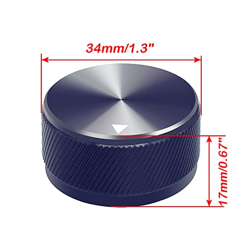 mxuteuk Black Guitar Knob Aluminum Alloy Potentiometer Control Knob Volume Audio Electric Guitar Bass Knob Screw Type 34 x 17mm (d*h) KNOB-06-34BK