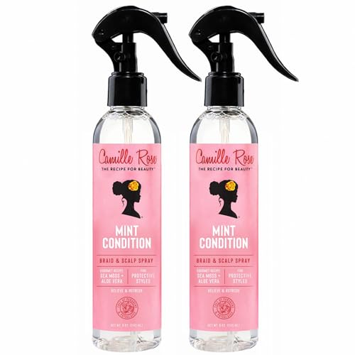 Camille Rose Braid & Scalp Spray, Mint Condition 2-Pack – Sea Moss & Aloe Vera Braiding Spray,...