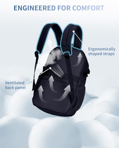 Image of ECOHUB Travel Backpack for Women, 17.3 inch Suspended Laptop Backpack, Fashion Water-Resistant 28L Personal Item Bag with 12 Pockets for Causal, Work, Blue