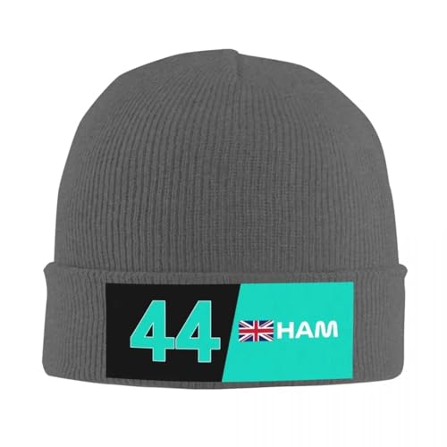F1 Lewis Hamilton Mercedes AMG Gorra de Punto cálida Gorra de Moda Gorro de Tope otoño Invierno al Aire Libre Gorros para Hombres Mujeres Adultas