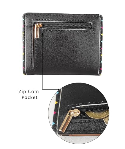 Image of Funk For Hire Black Vegan Leather Minimalist Wallet for Men & Women | Slim ATM Card Holder with Coin Pocket | 6 Card Slots | Animal Print Pocket Organizer