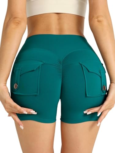 Short de yoga pour femmes avec taille haute et poches pratiques