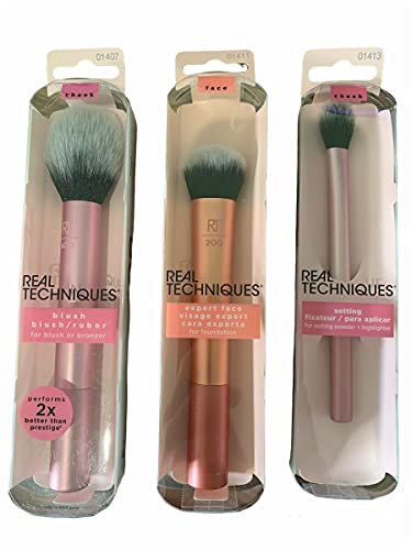 Real Techniques Brush Set 3-Pack (Blush Brush, Expert Face Brush, Setting Brush)