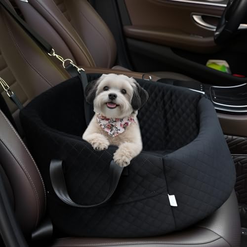 Vinisnugs Dog car seat– Pet Booster Seat for Dogs up to 30 lbs with Adjustable Harness & Non-Slip Base, Cozy Small Dog Car Bed for SUVs & Cars, Removable Machine Washable Cover