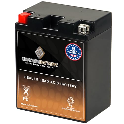 Image of CB CHROMEBATTERY YTX14AH-BS 12V 185 CCA 15 Ah Sealed AGM - Maintenance-Free Power for ATV UTV Motorcycle - Fits Polaris Sportsman 570, Honda Rancher, Yamaha Grizzly - T3 Terminal