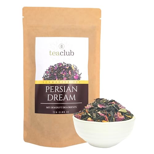 Persian Dream Té Negro Suelto 100g, mezcla de té negro persa con cardamomo pétalos de rosa flores de cártamo, TeaClub Té Negro
