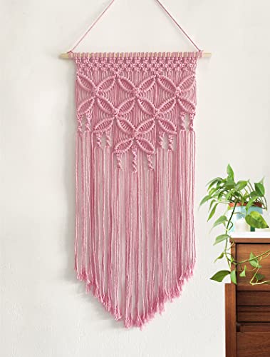 Handmade Cotton Home Decor Macrame Wall Hanging (Pink)