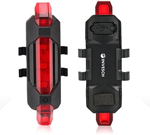 INVESCH USB Rechargeable LED Bicycle Tail Light Waterproof Ultra Bright Mountain Bike Warning Light