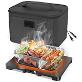 Fitabok Electric Heated Lunch Box - Small Food Warmer For Men And Women, Mini Portable Travel Microwave, 12V/24V/110V 3-In-1 Self Heating Oven For Car, Truck, Office