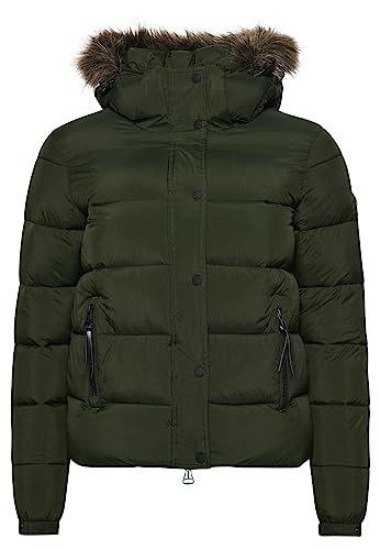 Superdry VINTAGE HOODED MID LAYER SHORT Surplus Goods Olive