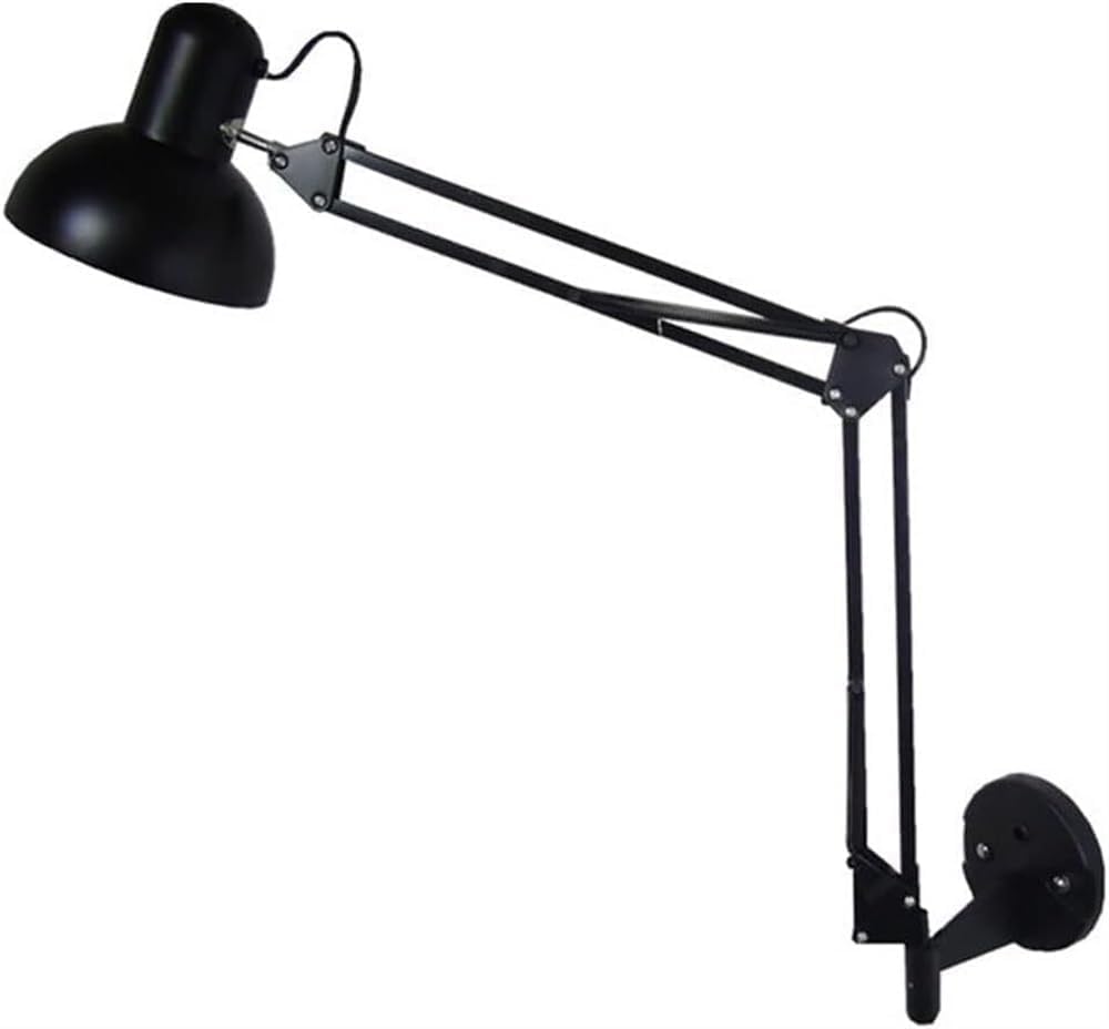 Adjustable Long Arm Wall Sconces Lamp Black Industrial Swing Arm Wall Light Aluminum Double-arms Folding Architect Work Wall Mount Lighting for Bedroom Reading Living Room Office Hallway
