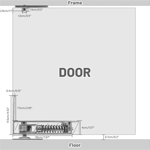 Ptazucv Double Action Spring Hinges -Swinging Door Hinge -Pivot Hinge，with Cover Plates,with self-Closing and Stop for Wooden Doors，Load Max 100lb Door by Ptazucv - Image 3