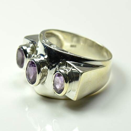 Bague en argent sterling homme avec améthyste violette, pièce de prestige - 3