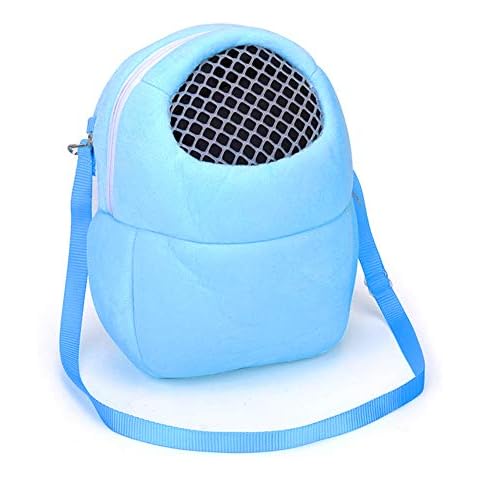 GREENLANS-1 Adjustable Shoulder Strap Soft Breathable Pet Travel Bag,Portable Breathable Hamster Hedgehog Bag Carrier Rabbit Cage Pets Travel Pouch Blue S Cover