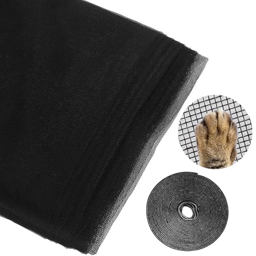 Moustiquaires Fenêtre, 120 x 250 cm Moustiquaire Fenetre Recoupable, Rouleau de Moustiquaire, Moustiquaire Fenetre Scratch, Fibres de Verre Moustiquaire Pour Fenêtres et Portes Anti-Insectes(Noir)