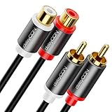 deleyCON Cinch RCA Verlängerungskabel // Cinch RCA Audio Verlängerung // PVC Kabel (Extra dünn & flexibel)