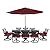 Hanover Montclair 11-Piece Outdoor Dining Set, All-Weather Outdoor Patio Dining Set with 84"x60" Stamped Rectangular Table and 10 Swivel Rocker Chairs, Plush Chili Red Cushions, Durable Steel Frames