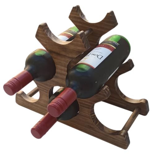 Adega Porta Vinhos Madeira 6 Garrafas para Mesa Rack Adega Armário Bar Cozinha Restaurantes Decoraçã