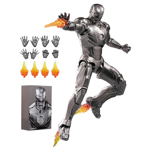 OVONNI 7 Inch MK2Ironman(1/10 Scale) Action Figure,Exquisite Painting Collectible Figure with Lots of Accessories