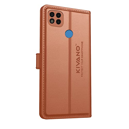 Image of KIVANO Xiaomi Poco C31 Professional Series Wallet Case | Luxurious Design | Premium | PU Leather Flip Case Back Cover - Coffee