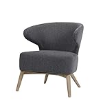  Freudenhaus Cocktail Sessel Retro Dunkelgrau Clubsessel Retrosessel mit angenehmem Stoffbezug