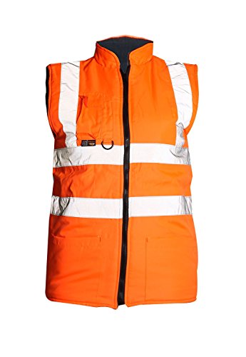 Forever 13102 High Viz Visibility Safety Work Reversible Fleece Body Warmers Waistcoat