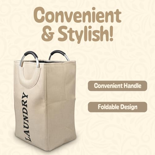 Image of KYLO Efficient Laundry Bag| No Fuss Laundry Bag| Superior Steel Handles| Rubber Covering to Support Fingers| Multiple Colors - Goes Well With The Decor - 82 L, Yellow
