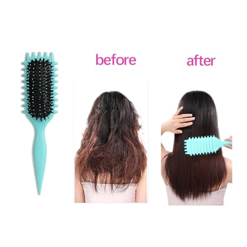 Cepillo de pelo rizado verde para moldear y desenredar rizos 3