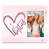 PSBGPC Besties 4x6 Picture Frame–Pink BFF Friendship Photo Frame-Tabletop Stand or Wall Hanging (Hooks & Rope)-Gifts for Birthday, Christmas, Graduation, Galentine’s Day, Mother's Day, etc.(007)