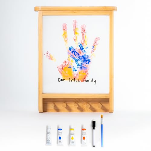 Family Handprint Kit & Key Holder – DIY Eco-Friendly Bamboo