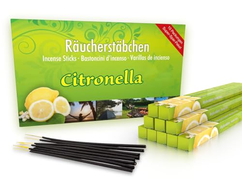 10 confezioni di incenso Citronella anti zanzare, tempo di combustione circa 60 ore (totale). XL magazzino come alternativa alla citronella di candela o di tè luci per esterni/giardinaggio