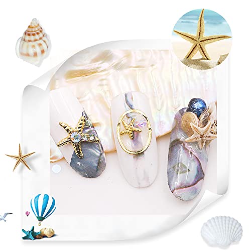 Summer Nail Art Rhinestones, 2 Boxes Ocean Nail Charms Shell Starfish Conch Sea Series 3D Beach Nail Design Accessories Manicure Diy Seashell Nail Decoration For Women Girls #TOP3